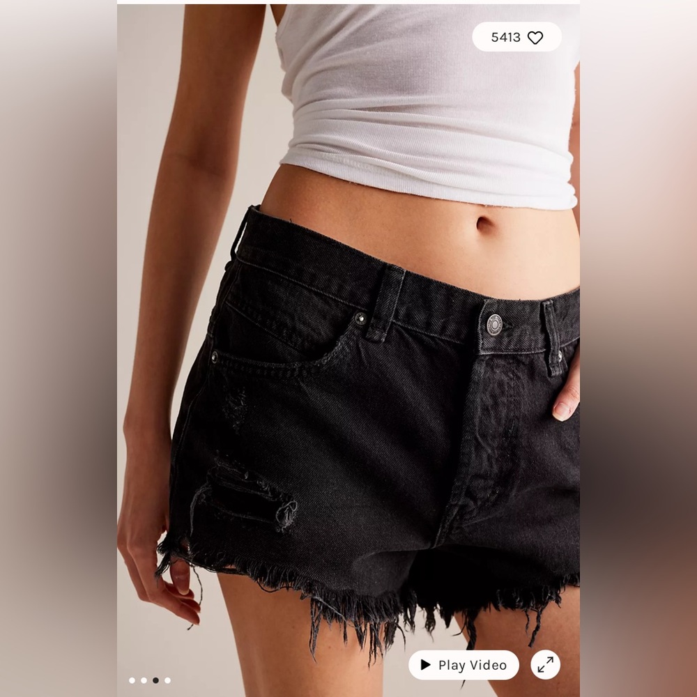 We the People Now or Never black denim shorts size 26 in good  condition